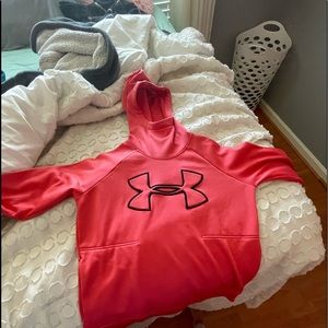 under armour sweashirt, womens xs, coral pink